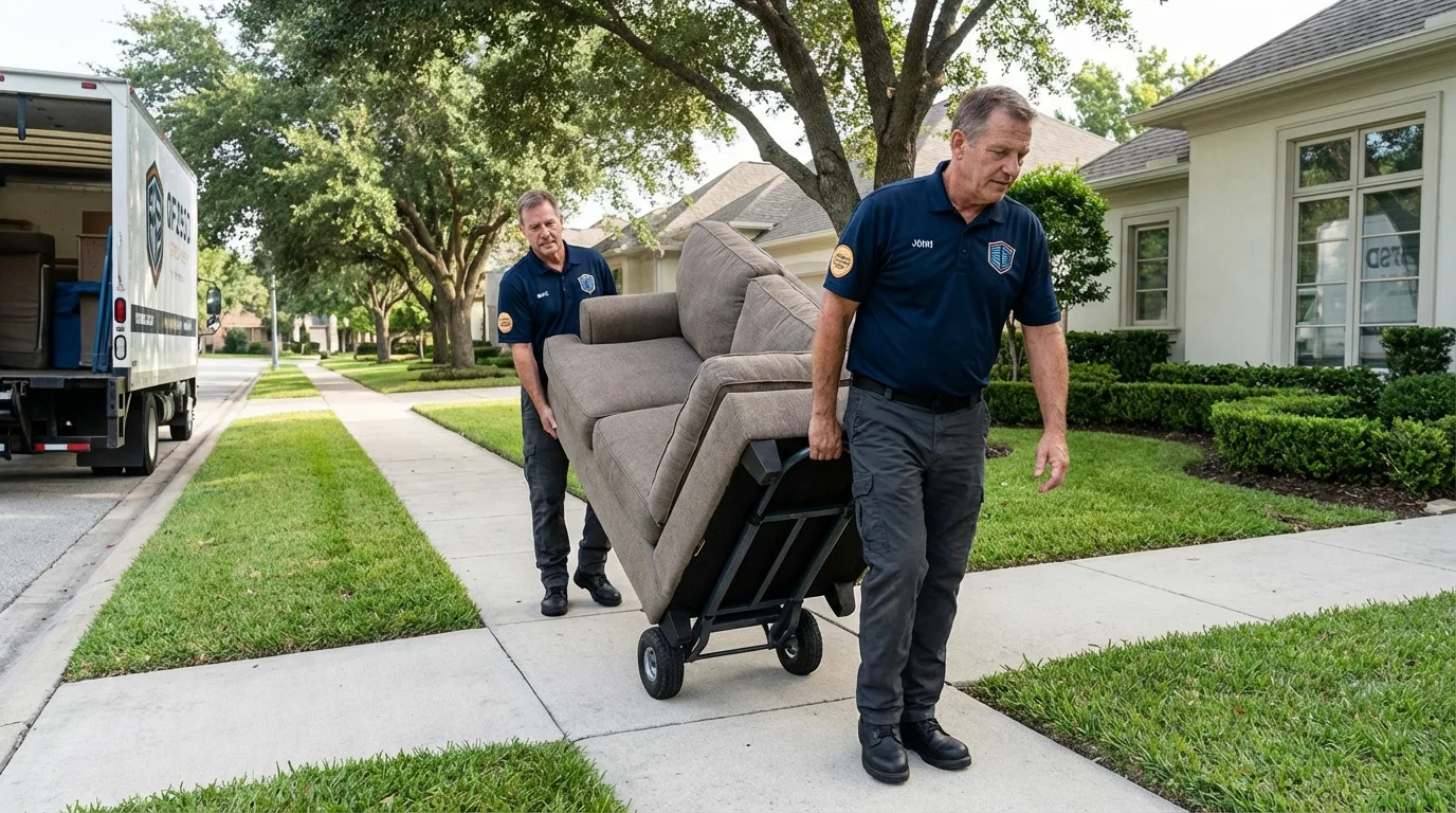 Local residential moving crew loading furniture in Grand Rapids, MI
